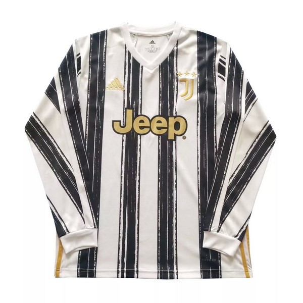 Tailandia Camiseta Juventus 1ª ML 2020/21 Blanco Negro